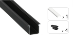 TEKKNI SKAGEN Set, black, transparent cover, 2.02 m